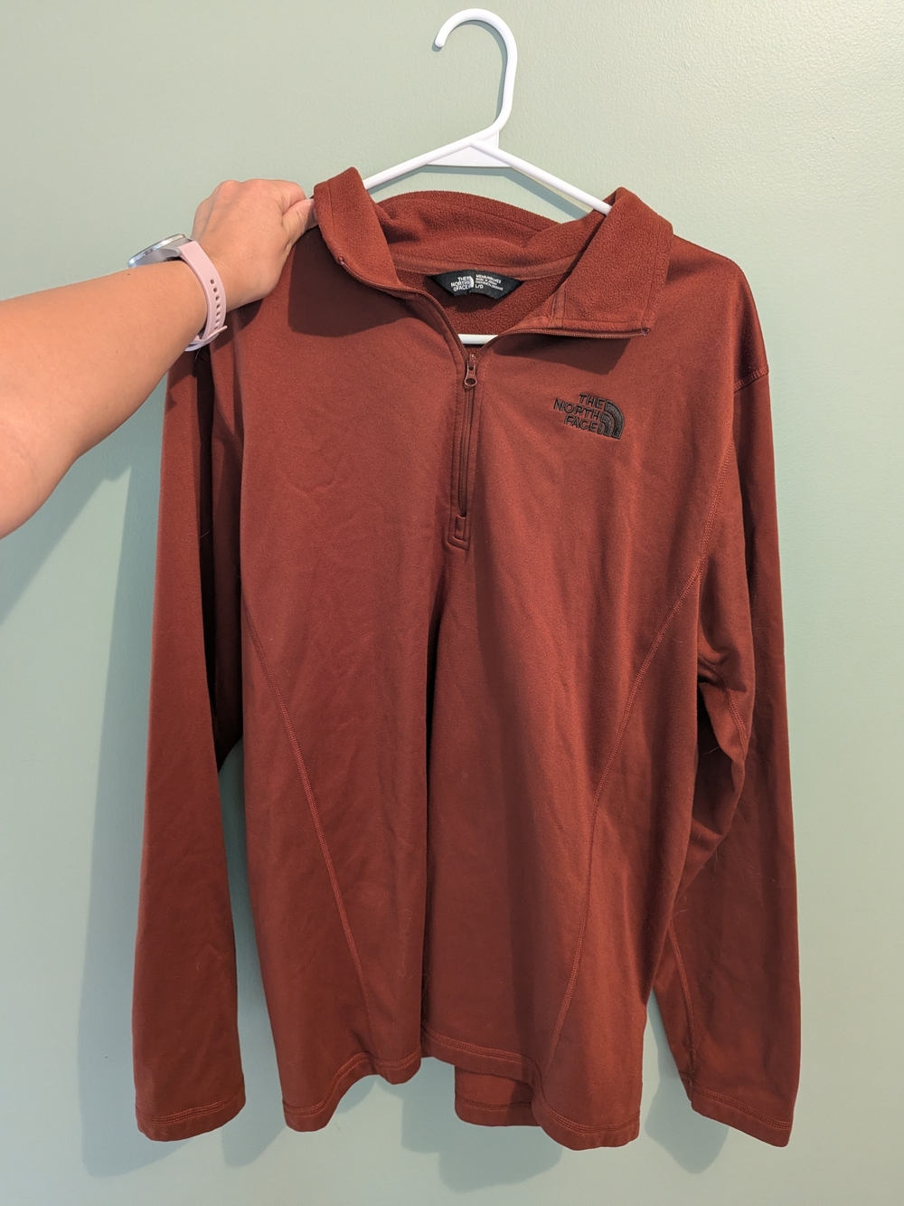 The North Face Men’s Quarter-Zip Fleece Pullover Large - Rust